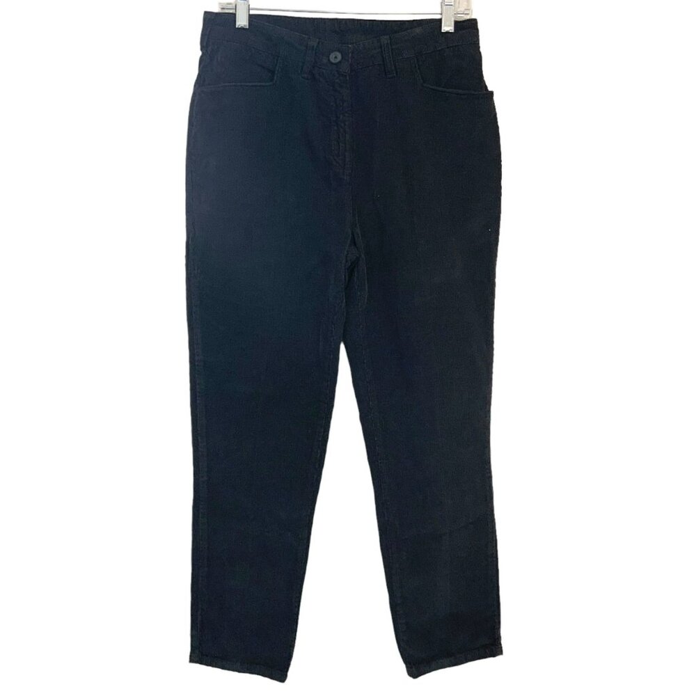 NWT Poetry Corduroy Slim Straight Leg Pants In Charcoal Size 8 Ankle Neutral